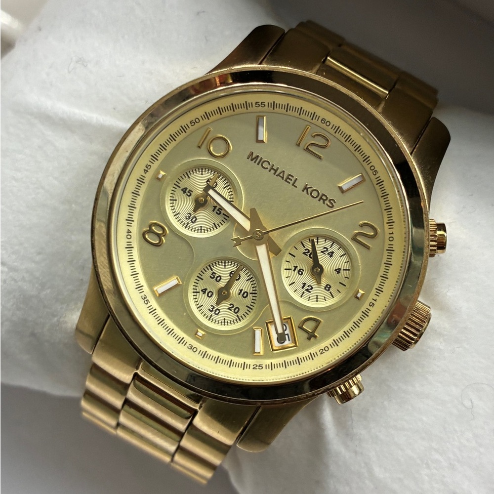 Michael Kors 18k Over Stainless Chronograph Watch - In Excellent Condition